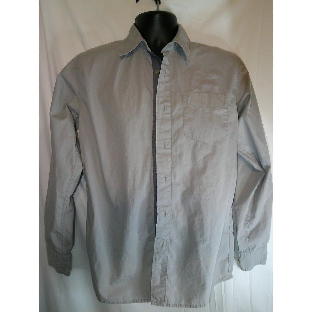 Wrangler Button Down Shirt Mens Casual Long Sleeve Gray Small